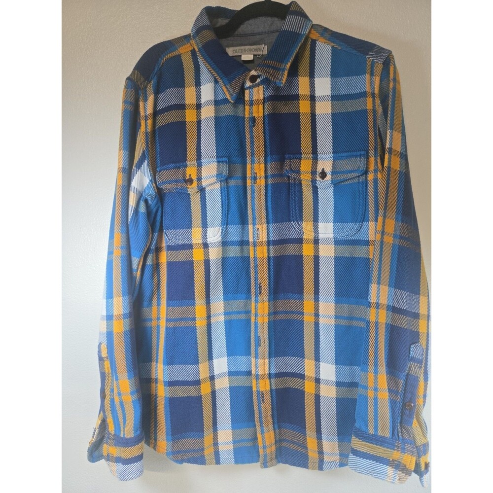 Outerknown Blanket Shirt Men's Size Large L – 100% Organic Cotton Plaid Flannel